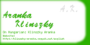 aranka klinszky business card